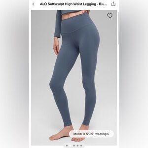 ALO SOFTSCULPT HIGH-WAIST LEGGING | Color Bluestone | XS | NWT